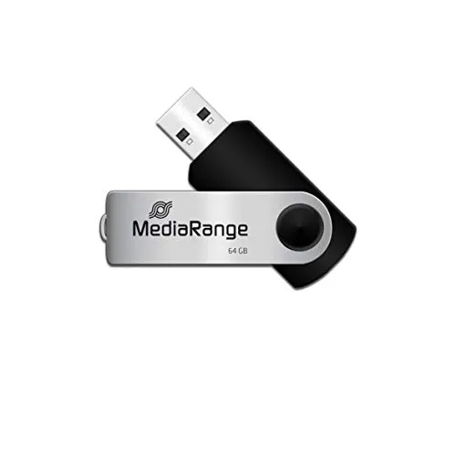 MediaRange USB Speicherstick, 64GB, Schwarz