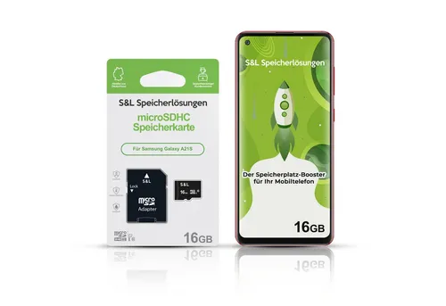 Tec-Expert microSD Karte S&L für Samsung Galaxy A21S Speicherkarte (16 GB, Class 10, microSDHC)
