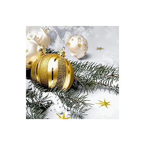 Servietten Twig And Bauble - Kugeln an Tannenzweig 33x33cm 20