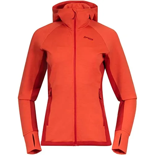 Bergans Cecilie Wool Hood Jacket Damen Outdoorjacke - Damen Sportbekleidung, aus Merinowolle und recyceltem Polyester, doppellagige Struktur bietet hervorragende Isolierung und Komfort für Outdoor-Aktivitäten.