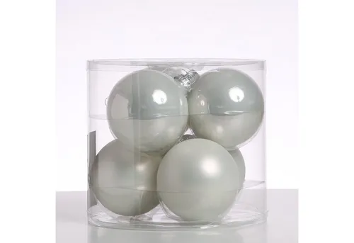 MARELIDA Weihnachtsbaumkugel Christbaumkugeln Weihnachtskugeln Glas 8cm glänzend matt weiß 6 Stück (6 St)