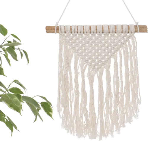 Makramee Wandbehang / Wanddekoration im Boho Stil, Baumwolle - Design 1