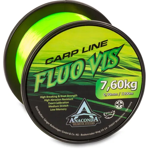 Anaconda Schnur Carp Line Fluo Vis Länge 1200m ø0,28mm von Anaconda