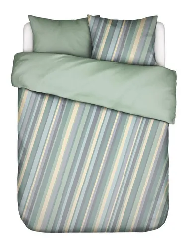 Essenza Bettwäsche Suzie, 3-teilig, Satin mit Streifen in grün von Essenza