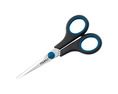Dahle OFFICE Schere Comfort-Grip 54405 - 5,5 Zoll Papierschere für Rechtshänder, ergonomische Softgriffe für komfortables Schneiden und präzises Basteln