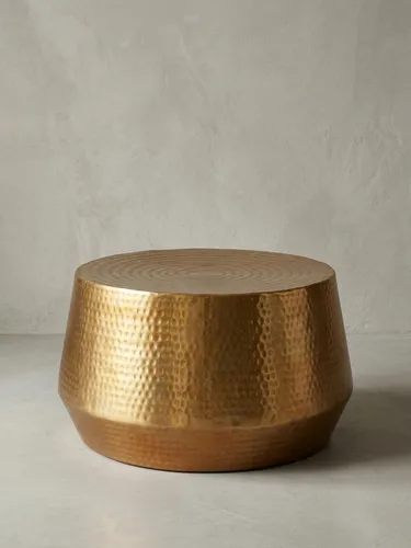 Orientalischer Couchtisch 60x36 cm aus Aluminium in Gold