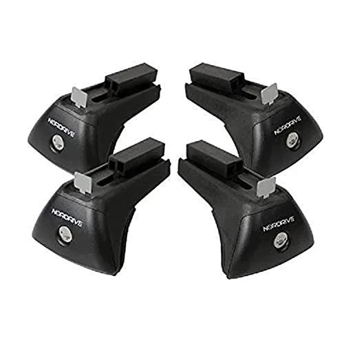 Lampa N20022 Set mit 4 Füßen für Stangen aus Aluminium - Dachträger-Zubehörset mit 4 Füßen für Aluminiumstangen, ideal für die Montage von zwei Dachträgern, belastbar bis 100 kg und passend für Fahrzeuge mit integriertem Profil.