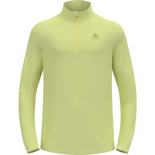 Odlo Essential Ceramiwarm Half Zip Fleece 2XL - Shadow Lime - Laufbekleidung mit Ceramiwarm-Technologie für maximale Wärme und Atmungsaktivität, ideal für kühle Trainingseinheiten.