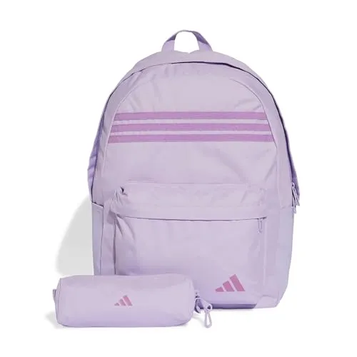adidas CLASSIC UNISEX 3 STRIPES HORIZONTAL Daypack - Stylischer Daypack in Powder Plum, ideal für Freizeit und Sport. Hergestellt aus 100% recyceltem Polyester, mit einem Volumen von 27,4 L.
