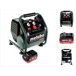 Metabo Power 160-5 18 LTX BL OF Akku Kompressor - Leistungsstarker Akku Kompressor mit 8,0 bar und einem 5,5 Ah LiHD Akkupack, ideal für kabellosen Einsatz auf Baustellen oder im Garten.