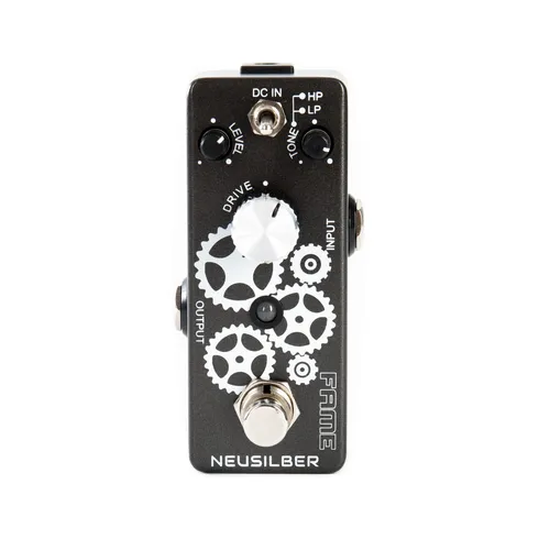Fame Effektgerät Gitarre - Overdrive Pedal mit 2 Sound Modes - Gitarren-Effektgeräte mit vielseitigem Overdrive: Das Fame Neusilber Pedal bietet High-Peak und Low-Peak Modus für individuellen Sound. Kompakt und robust, ideal für jedes Effektboard.
