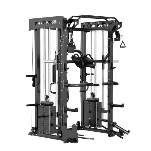 PH Fitness All-in-One Kraftstation – Power Rack, Smith Machine, Butterfly, Schulterdrücken, Doppelseilzug, Hantelbank, 160kg Gewichtsblock – Ganzkörpe