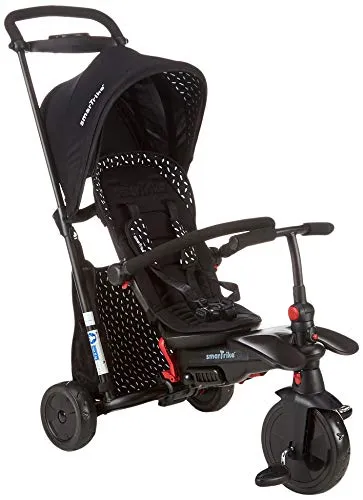 smarTrike 5052105 smarTfold 600S schwarz - Jogger mit vollständiger Kinderwagenzertifizierung, ideal für aktive Eltern - vollständig zusammenklappbar und ausgestattet mit EVA-Rädern und Sonnendach.