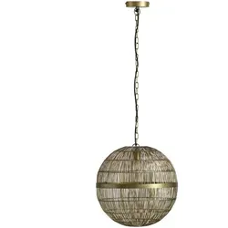 Pendelleuchte Hängelampe altmessing, 1-flammig mit Metallgeflecht - Lampen: Stilvolle Hängeleuchte in altmessing mit individuellem Licht durch E27-Fassung. Ideal für Esszimmer und Küche, schafft eine gemütliche Atmosphäre.