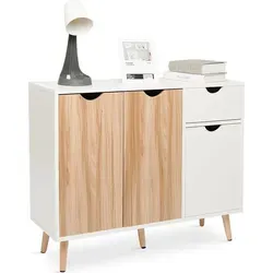 Mondeer Kommode Beistellschrank mit Schublade und 3 Schränken