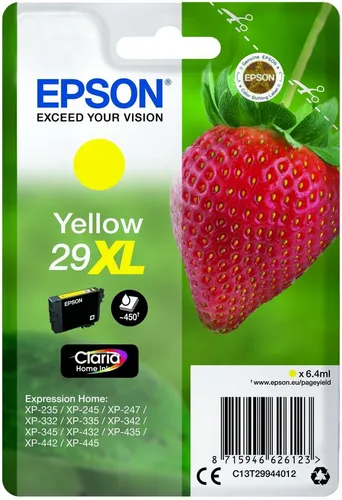 Epson Original T2991 XL Gelb Druckerpatrone - Druckerpatrone für Epson XP 235, 332, 335, 432 und 435, bietet hohe Druckqualität und lange Lebensdauer für gestochen scharfe Ausdrucke.