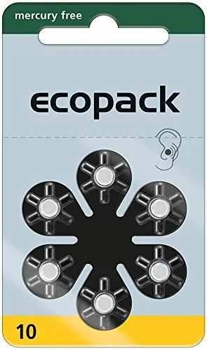 Varta Ecopack Typ 10 Hörgerätebatterie Zinc Air PR70 ZL4, 60 Stück