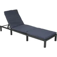 Poly-Rattan Sonnenliege MCW-A51, Relaxliege für Garten und Terrasse - Gartenliegen mit wahlweise 5cm oder 10cm Polsterdicke, wasserabweisenden Bezügen und 5-facher Höhenverstellung für optimalen Komfort und Entspannung im Freien.