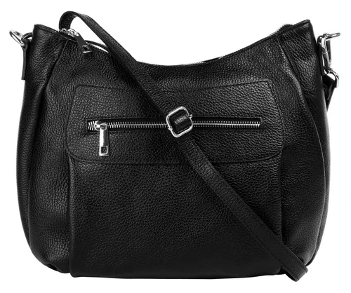 Samantha Look Umhängetasche Echt Leder Damen | Klassisches Design, Made in Italy - Umhängetasche aus hochwertigem italienischem Rindleder mit praktischem Smartphonefach und verstellbarem Schultergurt für optimalen Tragekomfort.