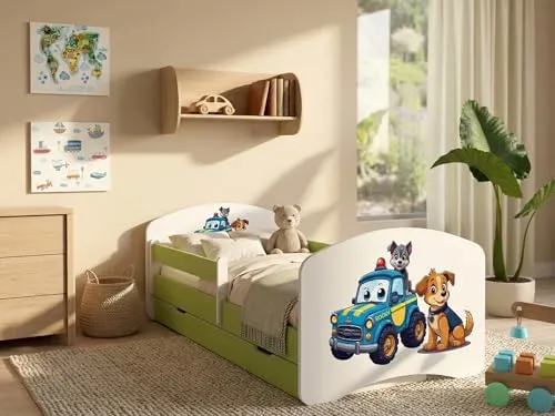 Happy Babies Kinderbett mit Rausfallschutz und Matratze, 140x70 cm