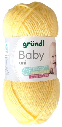 Gründl Baby uni Farbe: 2 gelb 50g 150m 70% Polyacryl 30% Polyamid