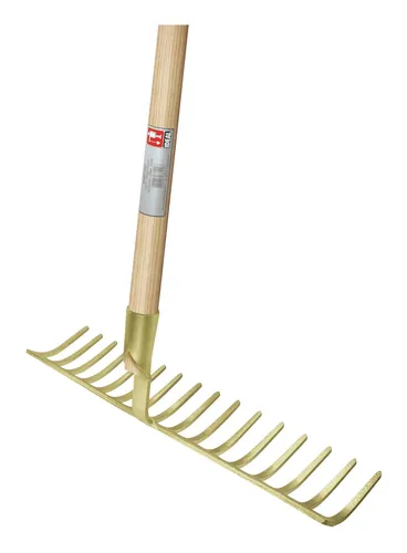 Straßenrechen 14 Zinken, Arbeitsbreite 455 mm - Gartenwerkzeuge, schwere Ausführung mit gehärteten Zinken für langlebigen Einsatz und optimalen Einsatz im Garten.