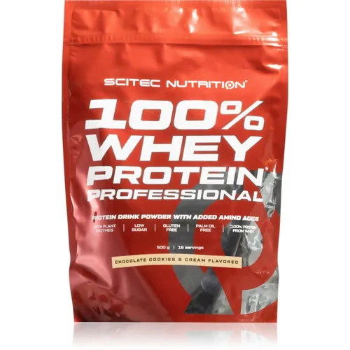 Scitec Nutrition 100% Whey Protein Professional Molkenprotein mit Verdauungsenzymen Geschmack Chocolate Cookie Cream 500 g