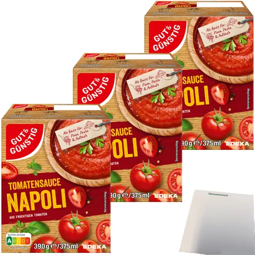 Gut&Günstig Tomatensauce Pastasauce Napoli 3er Pack 3x390g Packung usy Block
