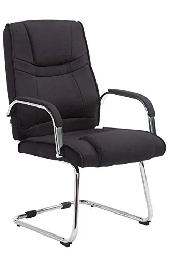 CLP Besucherstuhl Attila Stoff schwarz - Freischwinger - Bürostuhl mit exklusivem Design und hervorragenden Sitzeigenschaften, ideal für große Personen bis 180 kg. Ergonomisch geformte Polsterung für stundenlangen Komfort.