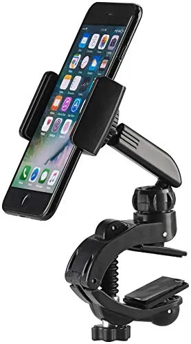 Callstel Kfz-Smartphone-Halterung mit Schraubklemme - Flexible Halterung für Smartphones und Navis, mit 360°-Kugelgelenken für optimale Sicht und sicherer Montage im Auto. Werkzeuglose Installation, ideal auch für Schreibtische.