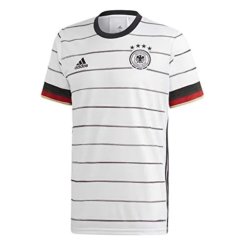 Adidas GERMANY DFB Saison 2021/22 Herren Trikot - Hochwertiges Heimtrikot für Fans der deutschen Nationalmannschaft, ausgestattet mit feuchtigkeitsabsorbierendem AEROREADY Material und Mesh-Einsätzen für optimalen Komfort.