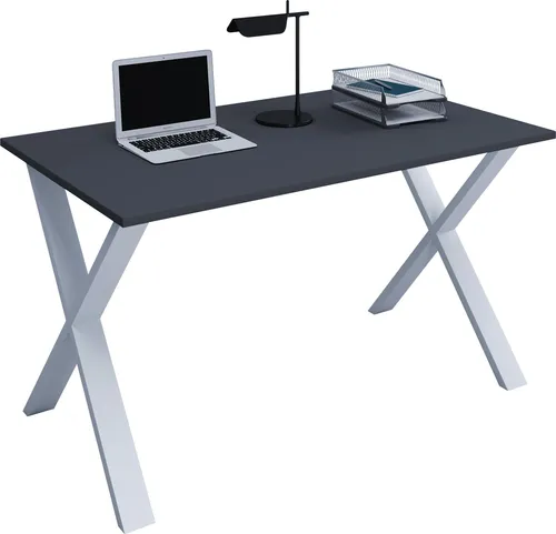 VCM Holz Schreibtisch Lona U | Schlichter Computertisch mit Metallfüßen - Kinderschreibtische - Stabiler Schreibtisch mit eleganten Metallfüßen und massiver Holzstruktur, perfekt für jedes Kinderzimmer.
