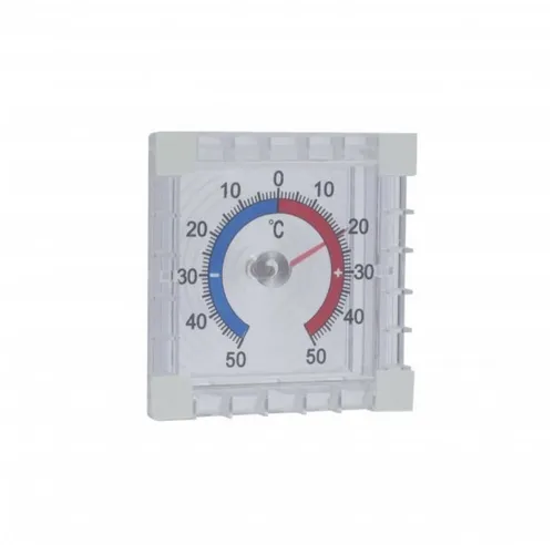 axentia Fensterthermometer mit Selbstklebefolie, 7,5 cm - Praktisches Fensterthermometer für die Außenseite von Fenstern, ideal zum einfachen Ablesen der Außentemperatur. Messbereich: -50 bis +50 °C. Gut lesbare Skala mit farblichen Markierungen.