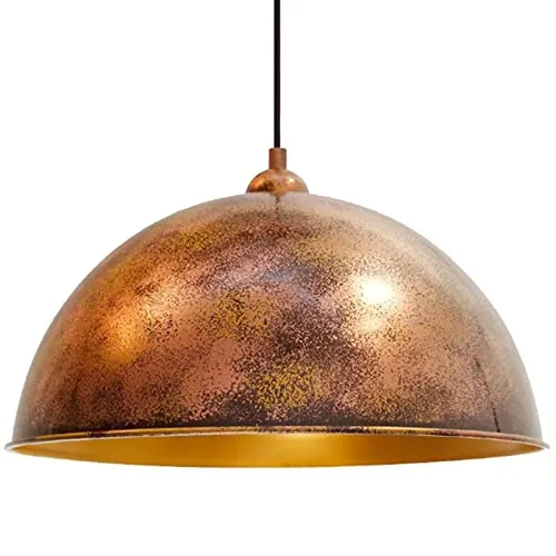 bamyum Pendelleuchte Esstisch Vintage Ø30 cm Kupferfarbe - Lampen, handgemalte Vintage Pendelleuchte in Kupfer mit goldener Innenseite, ideal für stilvolle Beleuchtung über Esstischen oder Bars. Einfache Installation und dimmbar für individuelle Lichtstimmung.