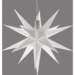 Leuchtstern aus Kunststoff Weihnachststern zum hängen beleuchtet in weiß inkl. Leuchtmittel Ø 35cm - Weiß
