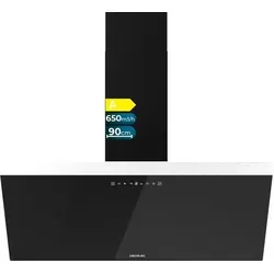 Cecotec Dunstabzugshaube Bolero Flux DT 906500 - 90 cm breite Dunstabzugshaube mit 650 m³/h Saugleistung, eleganter Glasfront und innovativer Handbewegungssteuerung für müheloses Kochen ohne Rauch und Gerüche.