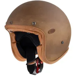 Premier Le Petit Classic B.O.S. Jethelm, braun, Größe XS - Motorradhelme mit Dyneema-Kohlenstoff-Aramidfaser für hohe Sicherheit und individuelle Anpassung durch verschiedene Visiere.
