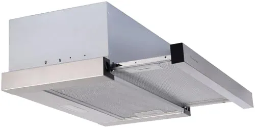 Rosenstein & Söhne Dunstabzug Küche: Flachschirm-Dunstabzugshaube, Umluft, 350m³/Std. Saugleistung, silber (Küchenlüftungen Umluft, Unterbauhaube für offene Wohnküche)
