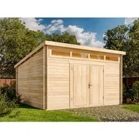 Alpholz Gartenhaus Maria-Viva28 Pultdach 449 cm x 427 cm Naturbelassen