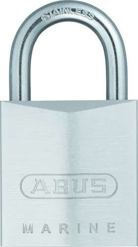 ABUS Marine Vorhängeschloss 75IB/30 - Wetterfestes Messing-Schloss - Vorhängeschloss für Fahrzeuge und Boote, mit rostfreiem Edelstahlbügel und ABUS-Sicherheitslevel 5 - ideal für den nassen Außenbereich.