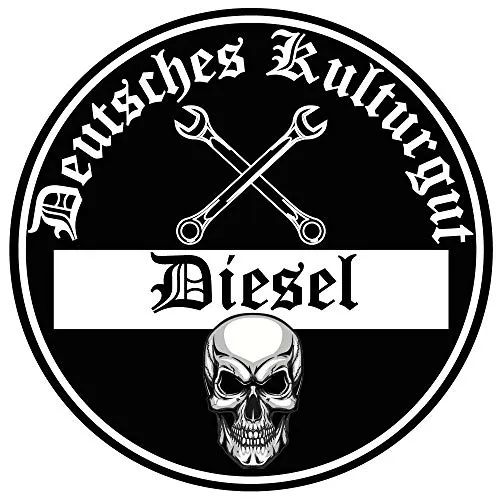 Diesel Deutsches Kulturgut Auto Aufkleber Sticker Feinstaub Umwelt Plakette JDM Tuning TÜV LKW Lustig Fun 2 Stück! ca. 8 cm, für die Außenscheibe!