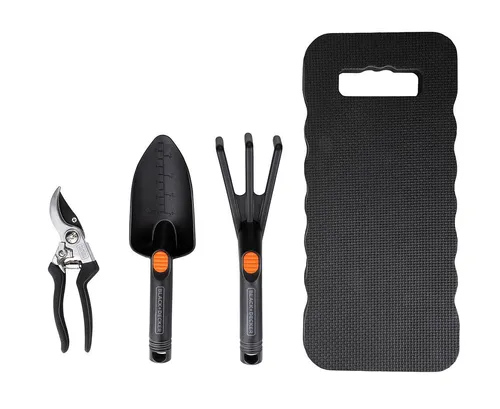 Gartenwerkzeug Set 4-teilig Garten Kelle Kultivierer Gartenschere Kniematte