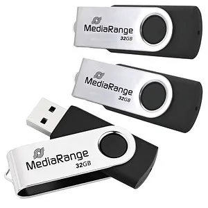 MediaRange USB-Sticks MR910-3 schwarz, silber 16 GB, 3 St.