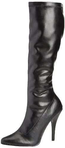 SEDUCE-2000 Damen Boots von Pleaser, Schwarz Matt, EU 41 - Stiefel mit 5'' (12,7 cm) Absatzhöhe, ideal für einen eleganten Look, ausgestattet mit einem vollen Innenreißverschluss für einfachen Einstieg.