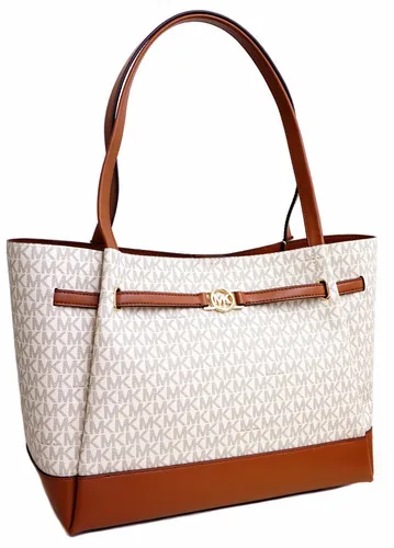 Michael Kors Reed LG Belted Tote Handtasche Vanilla - Elegante Damen Shopper Tasche mit doppeltem Griff und magnetischem Verschluss. Ideal für Freizeit und Business. Hochwertiges Leder und stilvolles Design machen sie zum perfekten Begleiter.