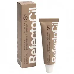 RefectoCil 3.1 Lichtbraun - Augenbrauen- und Wimpernfarbe 15 ml - Hochwertige Augenbrauen- und Wimpernfarbe für bis zu 30 Anwendungen. Die Farbe passt sich perfekt an die Haarfarbe an und sorgt für langanhaltende Ergebnisse. Ideal für individuelles Styling!