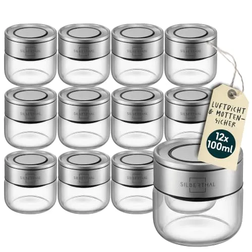 SILBERTHAL Gewürzglas 12er Set 100 ml mit Klickdeckel von SILBERTHAL