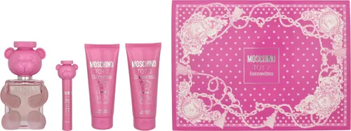 Moschino Toy 2 Bubble Gum EDT Geschenkset - Damendüfte mit einem provokativen und edlen Duft, ideal für betörende Momente. Set enthält 100 ml EDT, 10 ml EDT, 100 ml Duschgel und 100 ml Körperlotion.