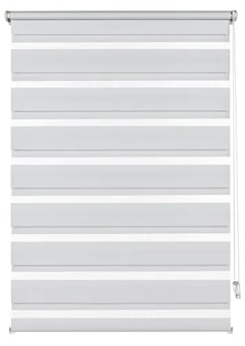 Deco Company Duo Klemmrollo - Rollo für Fenster ohne Bohren, 50 x 150 cm, Weiß - Seitenzug- & Springrollos mit individuell regulierbarem Licht durch transparente und blickdichte Streifen, kinderfreundliche Montage ohne Bohren.