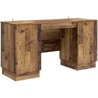 vidaXL Schreibtisch mit Regal aus Altholz 142,5 x 50 x 75 cm - Vielseitiger Schreibtisch mit Regal in modernem Design, ideal für Home Office oder Wohnräume. Robuste Materialien garantieren Langlebigkeit und Stauraum für Ordnung. Perfekt für stilbewusste Haushalte.